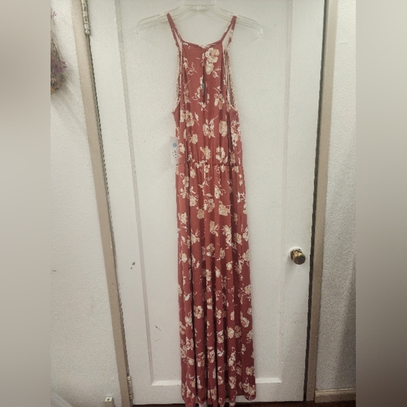 French Grey Floral Maxi Dress NWT size M - Picture 4 of 11